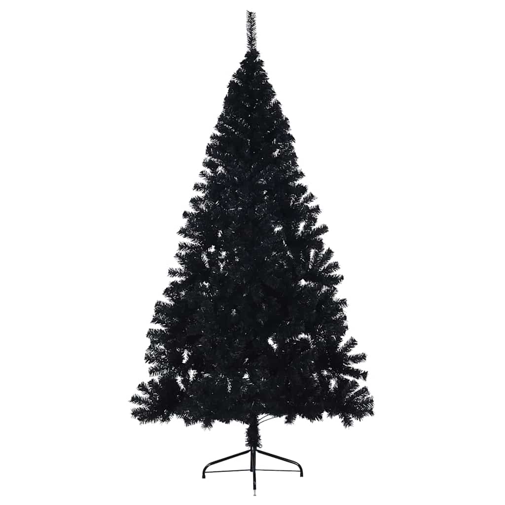 Vidaxl kunstkerstboom avec un demi-180 cm en PVC noir