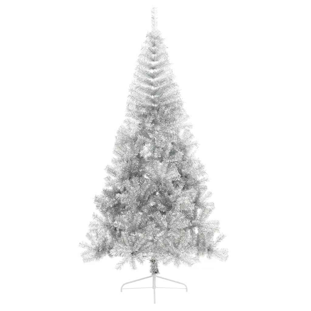 Vidaxl kunstkerstboom moitié avec de couleur argent de compagnie de 210 cm standard