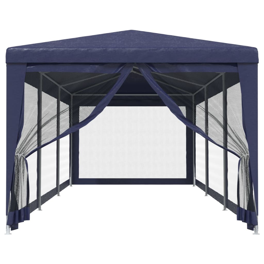 Tente de fête VidaXL avec 8 parois latérales en maille 3x9 m HDPE bleu