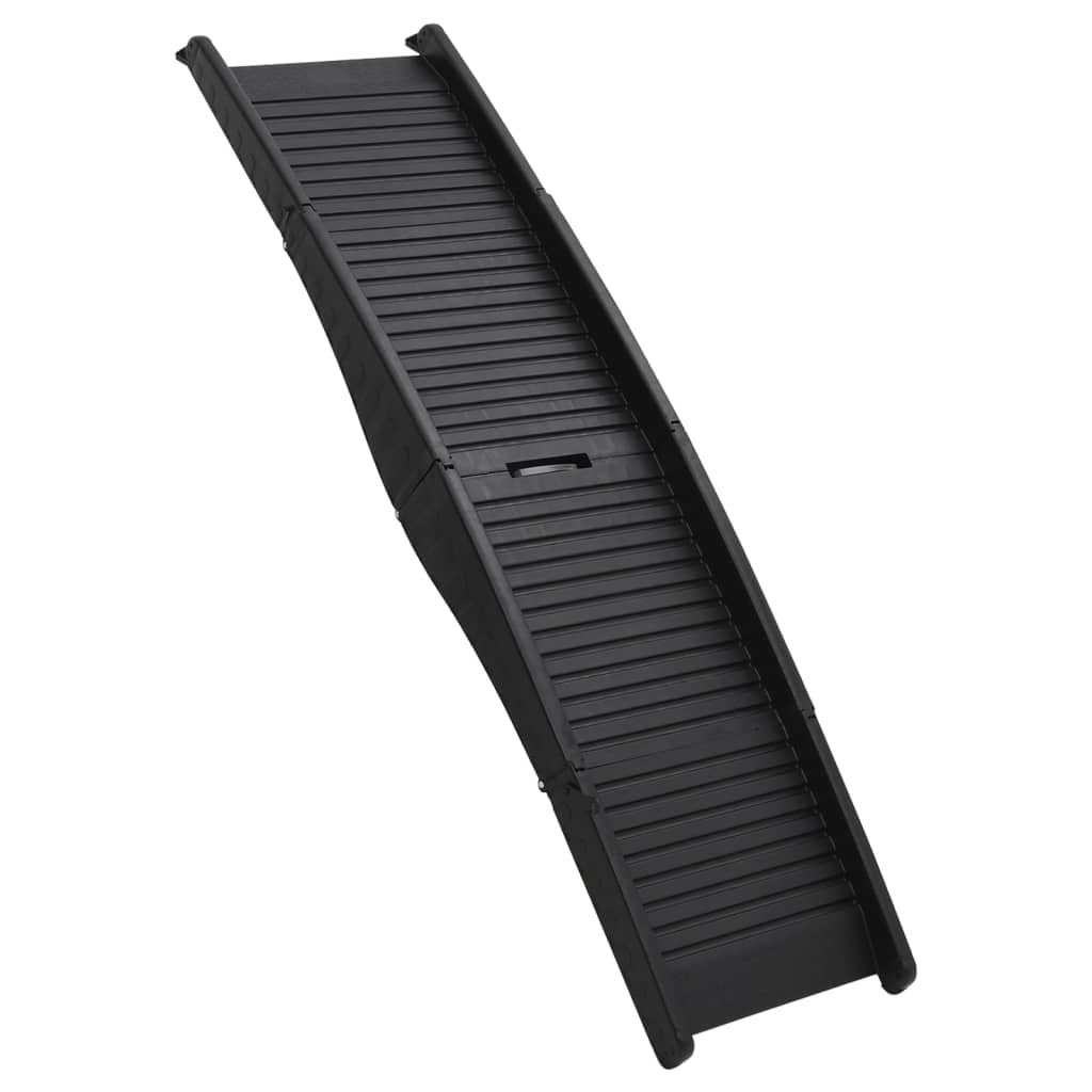 Vidaxl chien pente pliable 153x40x12,5 cm plastique noir
