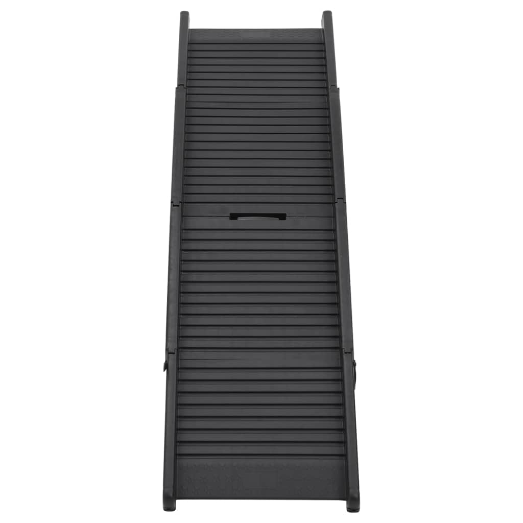 Vidaxl chien pente pliable 153x40x12,5 cm plastique noir