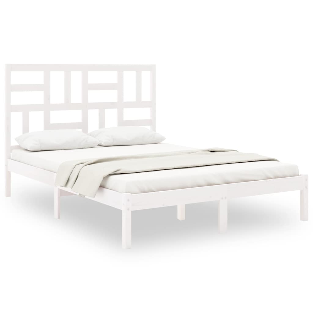 Vidaxl bedframe massief hout wit 140x200 cm