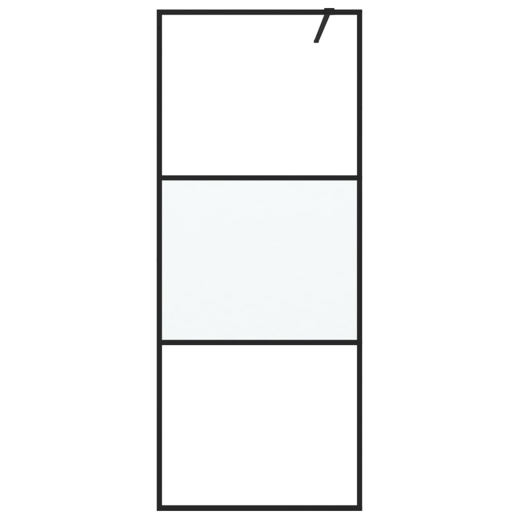 Vidaxl Walk-In Walking Mur 80x195 cm Malf-Mat Esg Verre noir