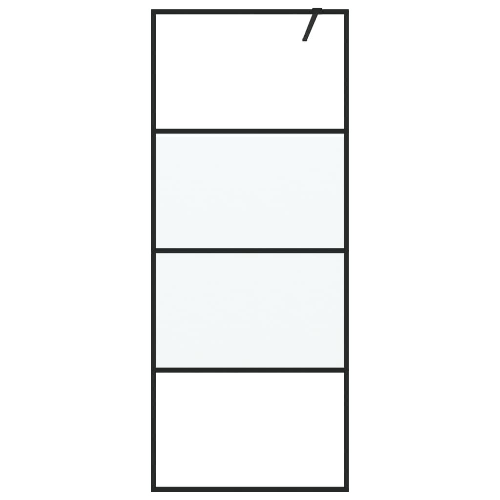 Vidaxl Walk-In Walking Mur 80x195 cm Malf-Mat Esg Verre noir