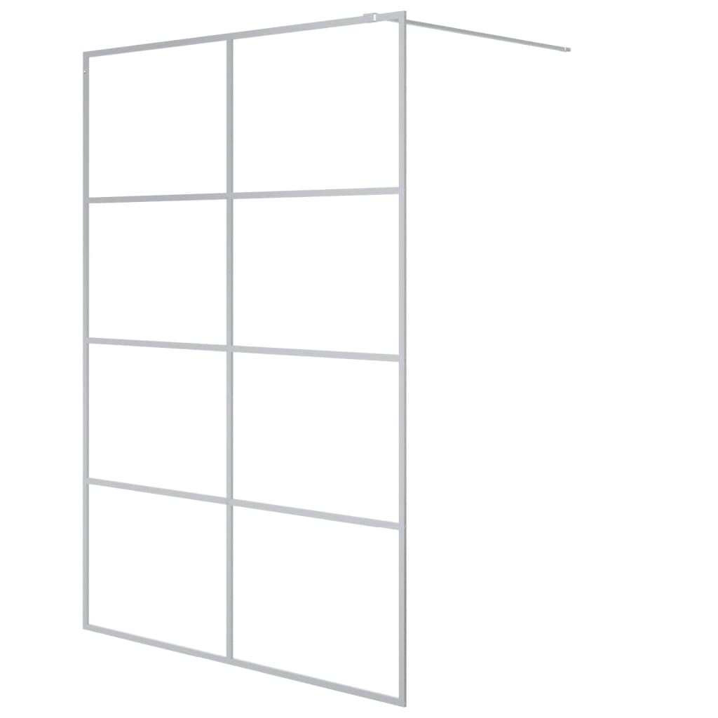 Vidaxl Walk-In Walking Mur 140x195 cm Transparent ESG Glass Silver Colored