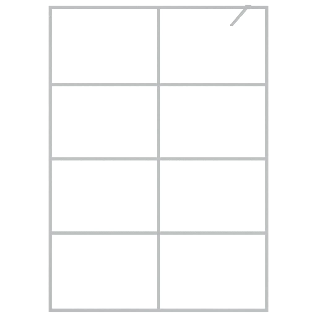 Vidaxl Walk-In Walking Mur 140x195 cm Transparent ESG Glass Silver Colored