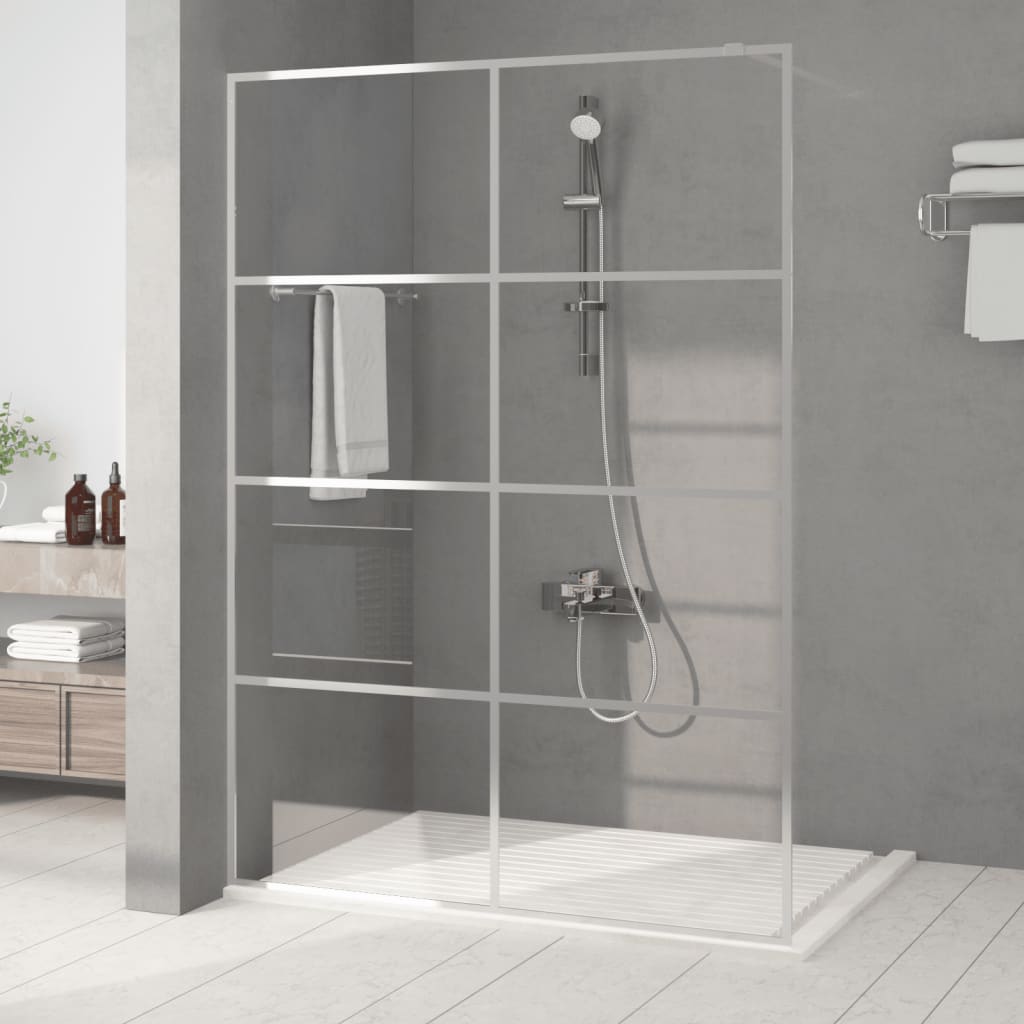 Vidaxl Walk-In Walking Mur 140x195 cm Transparent ESG Glass Silver Colored
