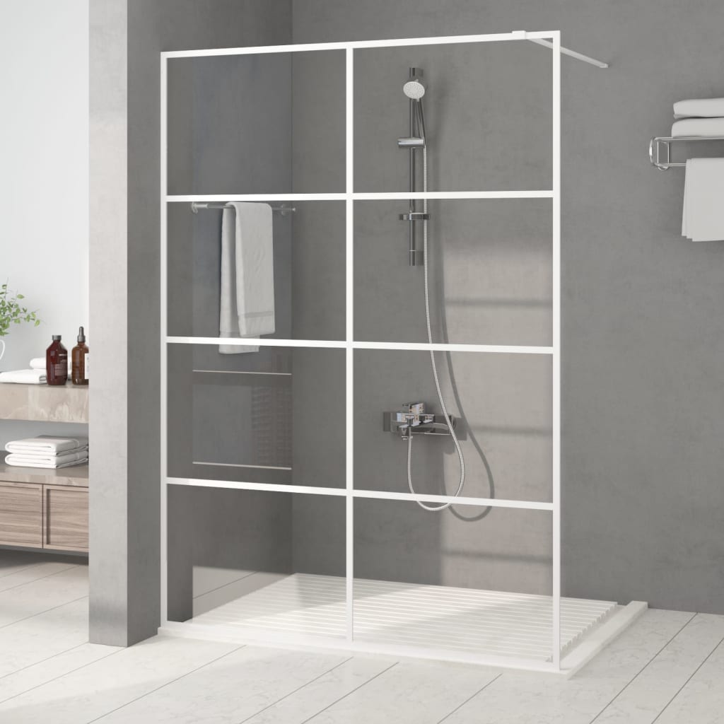 VidaXL Paroi de douche à l'italienne 140x195 cm verre ESG transparent blanc