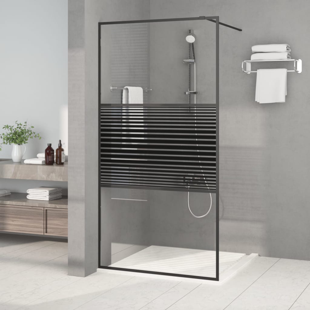 Vidaxx cabine de douche à l'italienne 100x195 cm verre ESG transparent noir