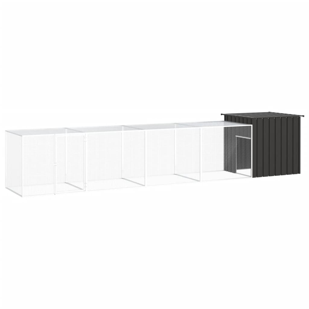 Vidaxl Chicken Coop 500x91x100 cm anthracite en acier galvanisé -colore