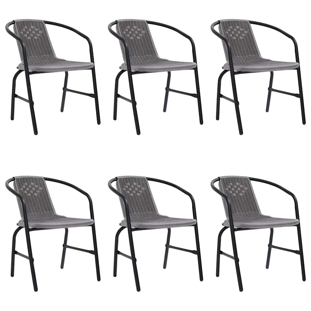 Vidaxl tuinstoelen 6 st 110 kg kunststof rattan en staal
