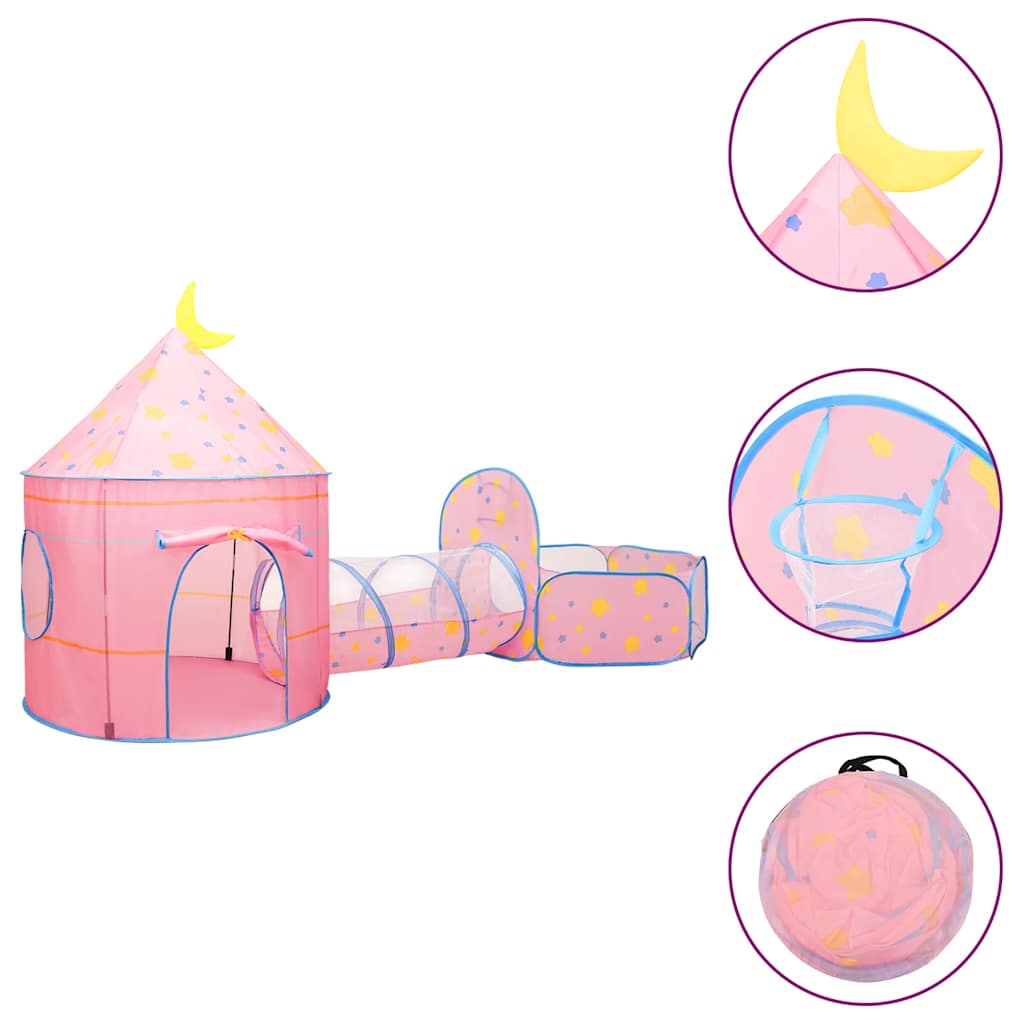 Vidaxl Kinderspeeltent Met 250 Ballen 301x120x128 cm Roze