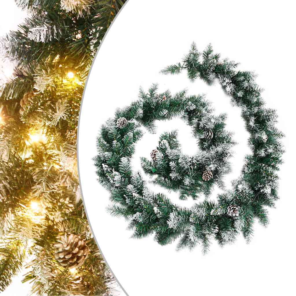 Vidaxl Garland de Noël avec lumières LED 2,7 m en PVC vert