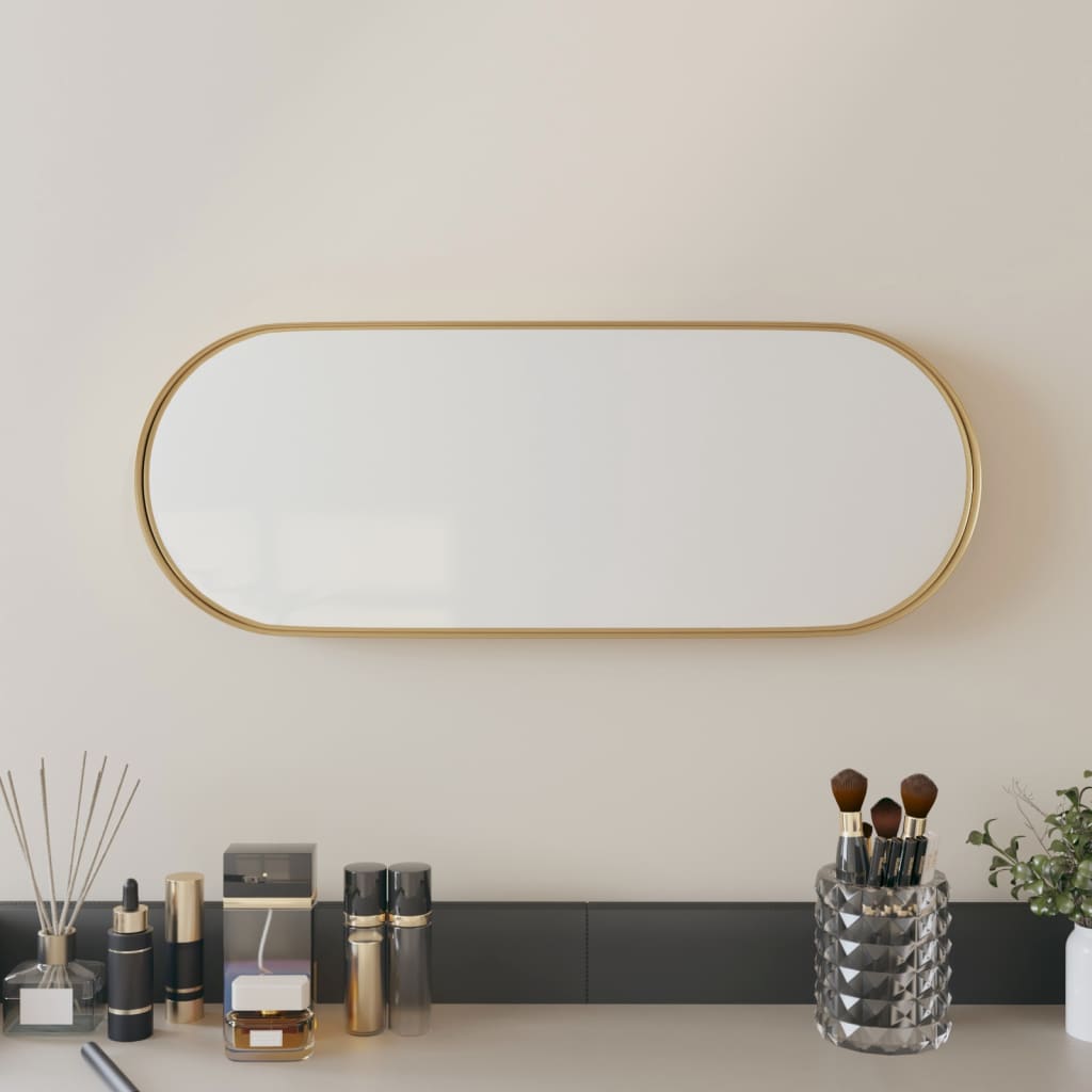 Mur de miroir vidaxl - monté 15x40 cm ovale de couleur