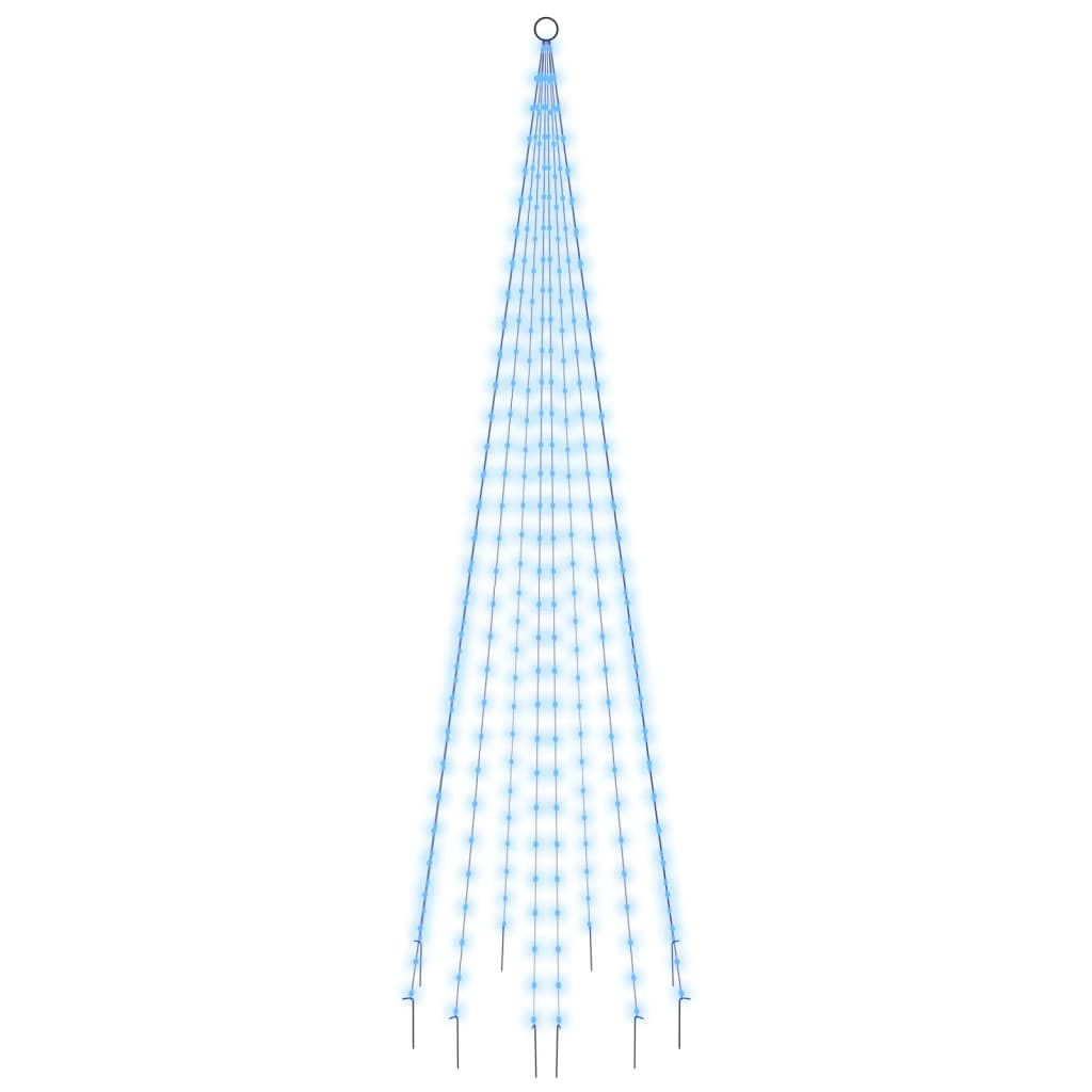 Vidaxl Flagpole Trele de Noël 310 LEDS bleu 300 cm