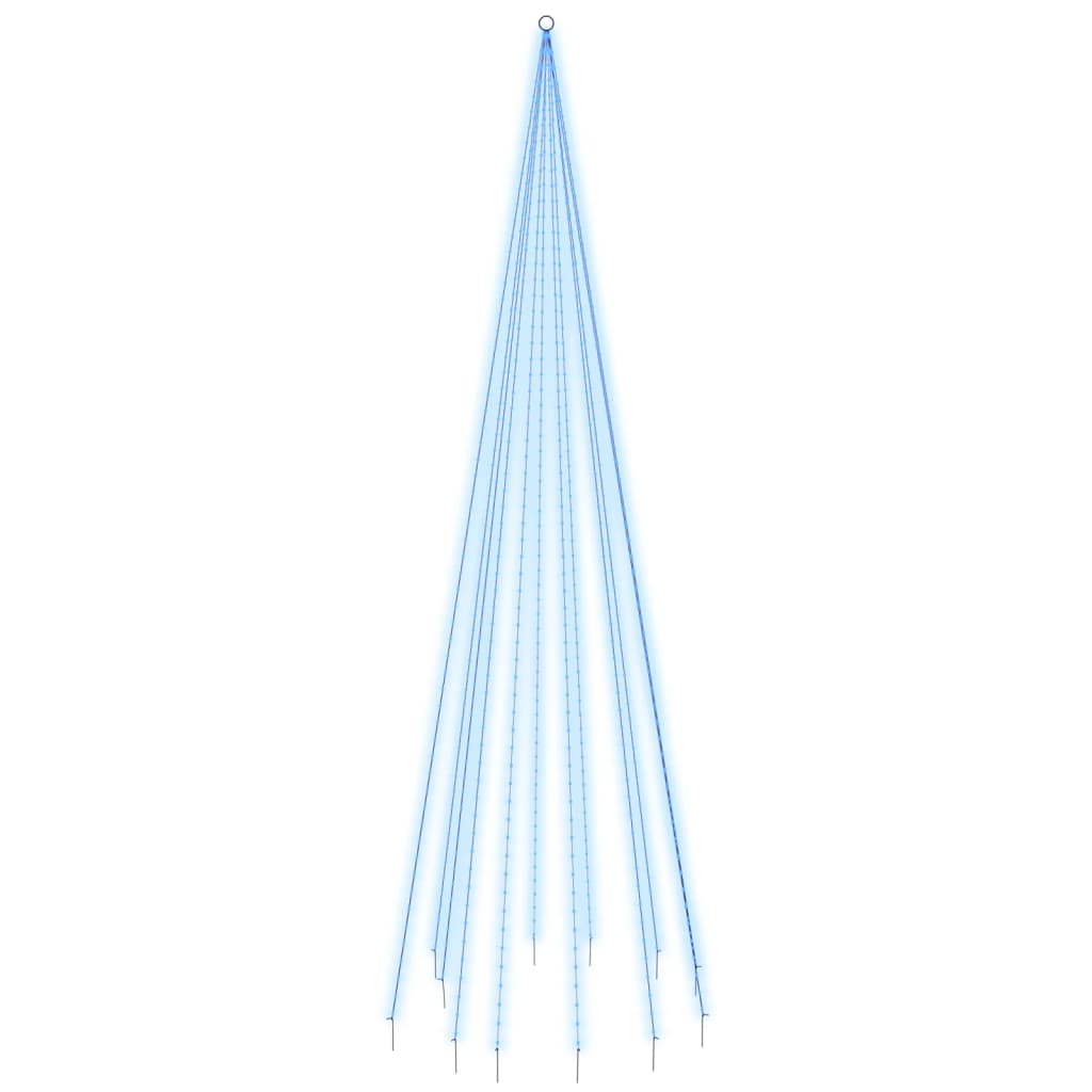 Vidaxl Flagpole Trele de Noël 732 LEDS bleu 500 cm