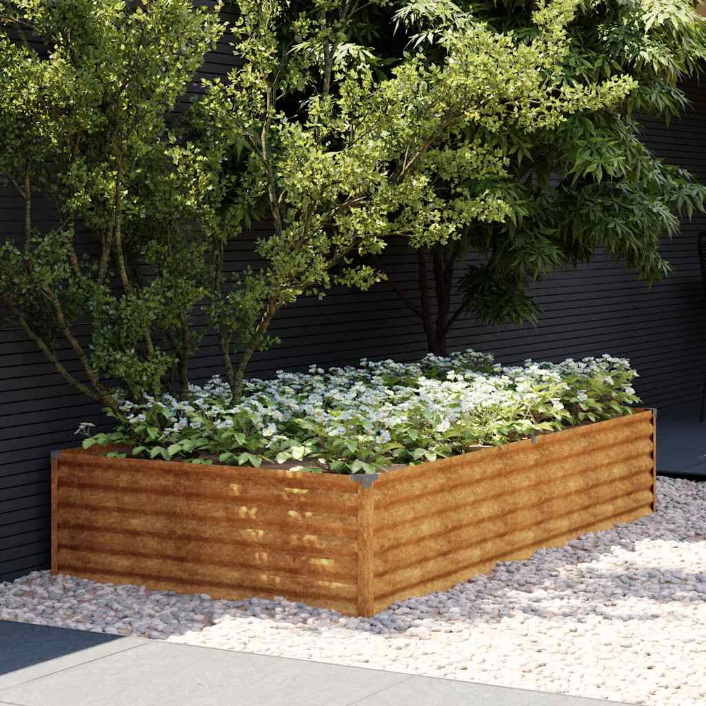 VidaXL jardinière surélevée 195x100x36 cm acier corten