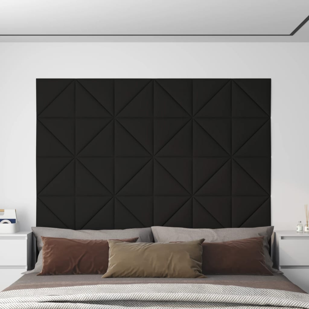 Panneaux muraux vidaxl 12 pcs 0,54 m² 30x30 cm tissu noir