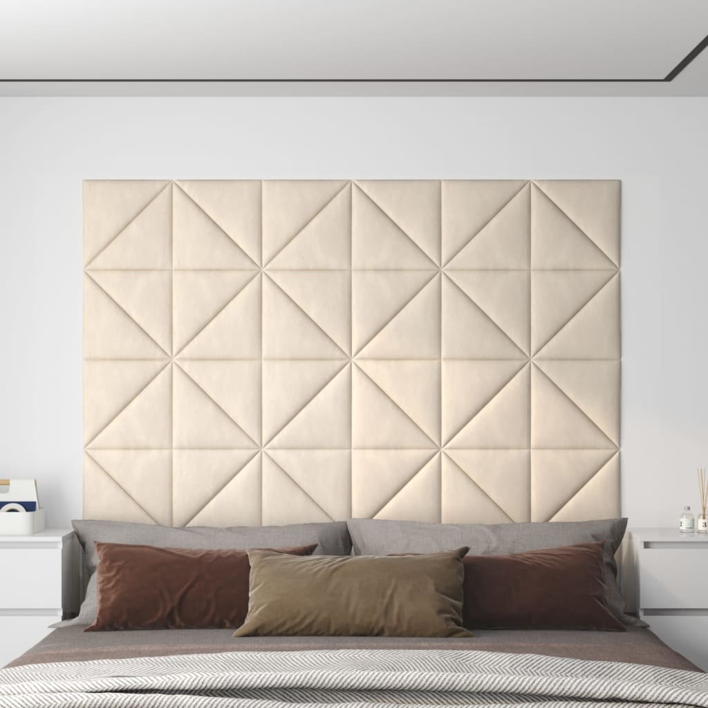 Panneaux muraux Vidaxl 12 PCS 0,54 m² 30x30 cm Crème en velours -colorée