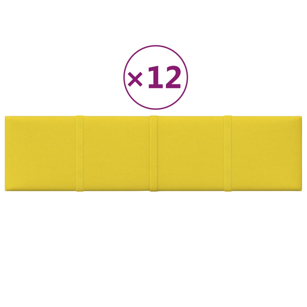 Panneaux muraux Vidaxl 12 ST 1,08 m² 60x15 cm Tissu jaune clair