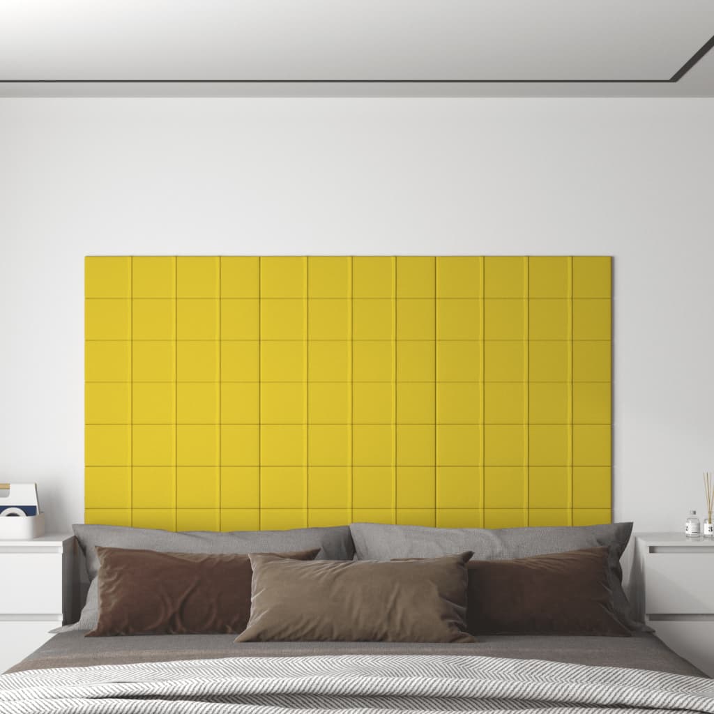 Panneaux muraux Vidaxl 12 ST 1,08 m² 60x15 cm Tissu jaune clair