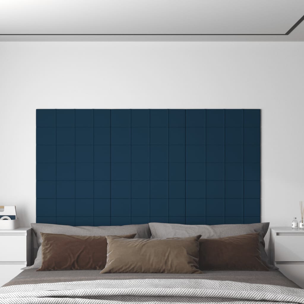 Panneaux muraux vidaxl 12 st 1,08 m² 60x15 cm en velours bleu