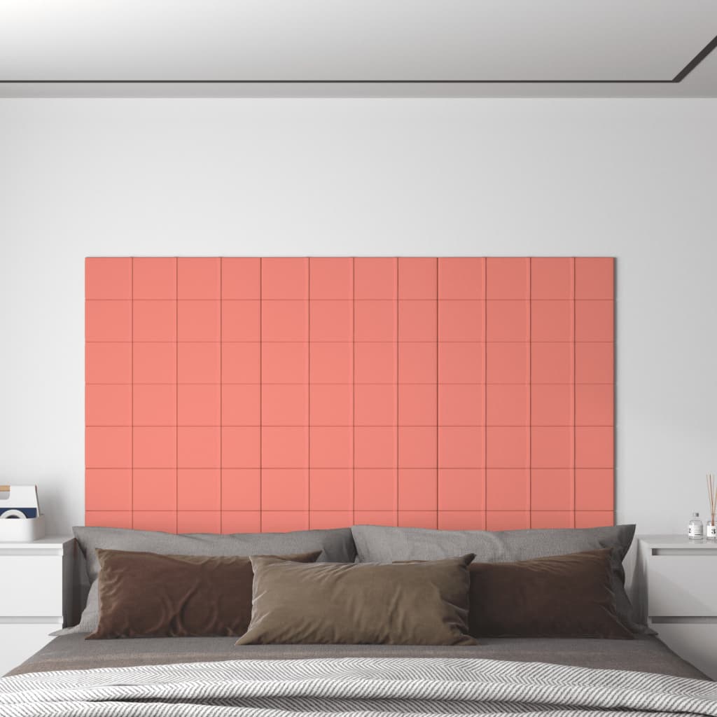Panneaux muraux vidaxl 12 st 1,08 m² 60x15 cm en velours rose
