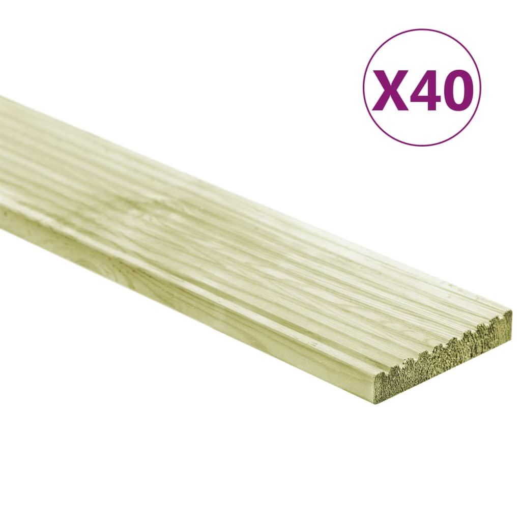 Planches de terra vidaxl 40 pcs 5,8 m² 1 m Pine solide imprégnée