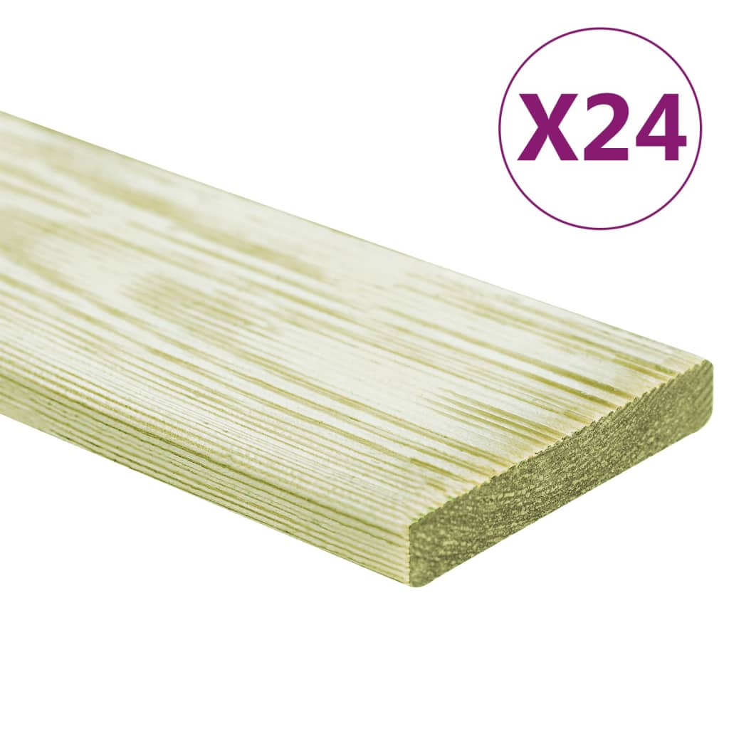 Planches de terra vidaxl 24 pcs 2,88 m² 1 m de pin solide