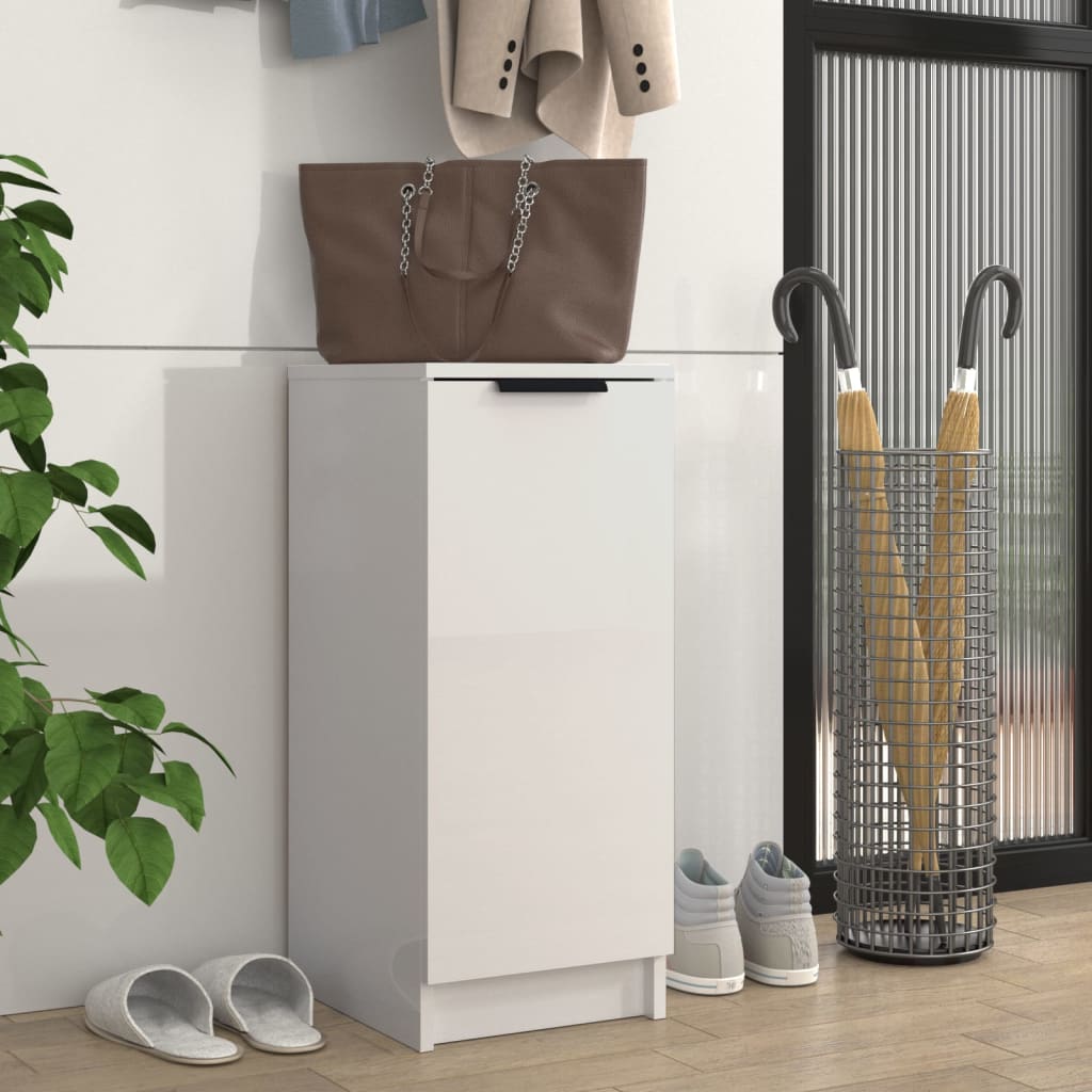 VidaXL Armoire à chaussures 30x35x70 cm bois fini blanc brillant