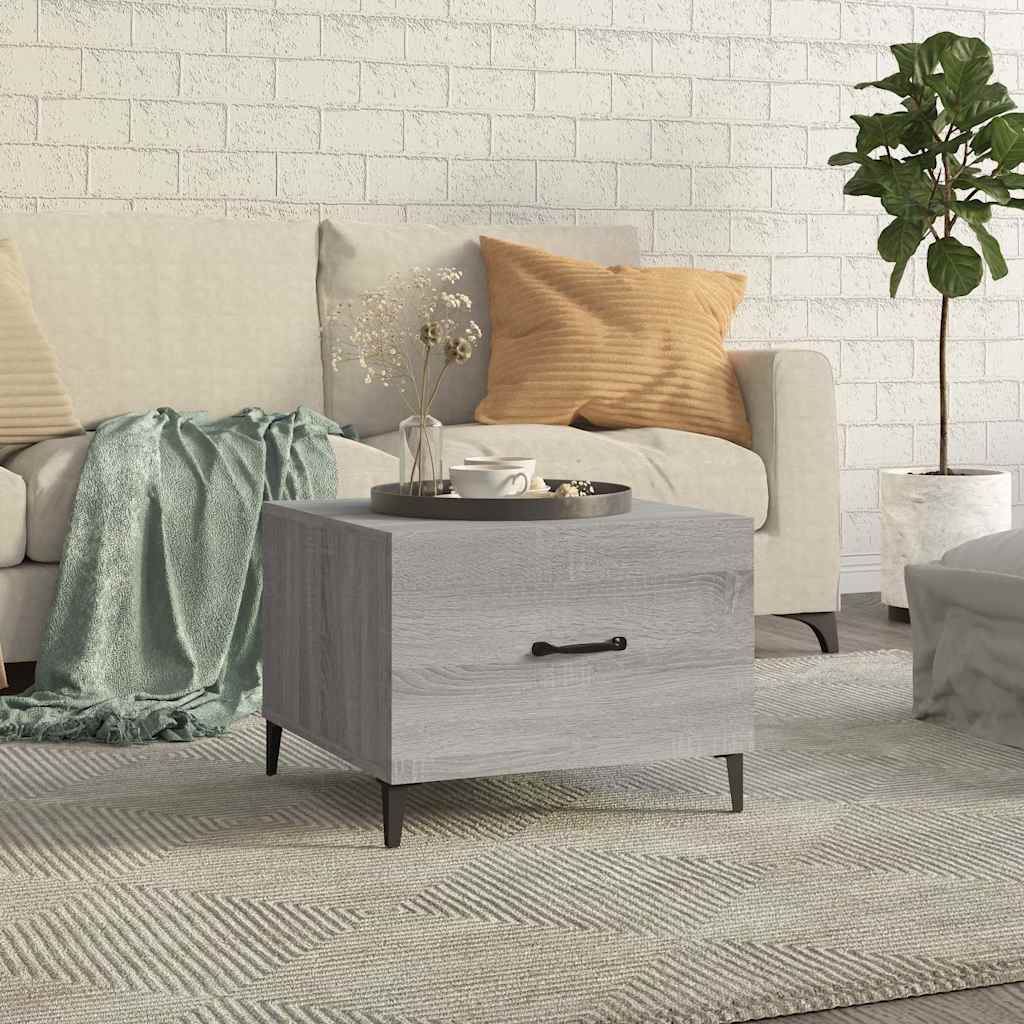 Vidaxl salontafel met metalen poten 50x50x40 cm grijs sonoma eiken