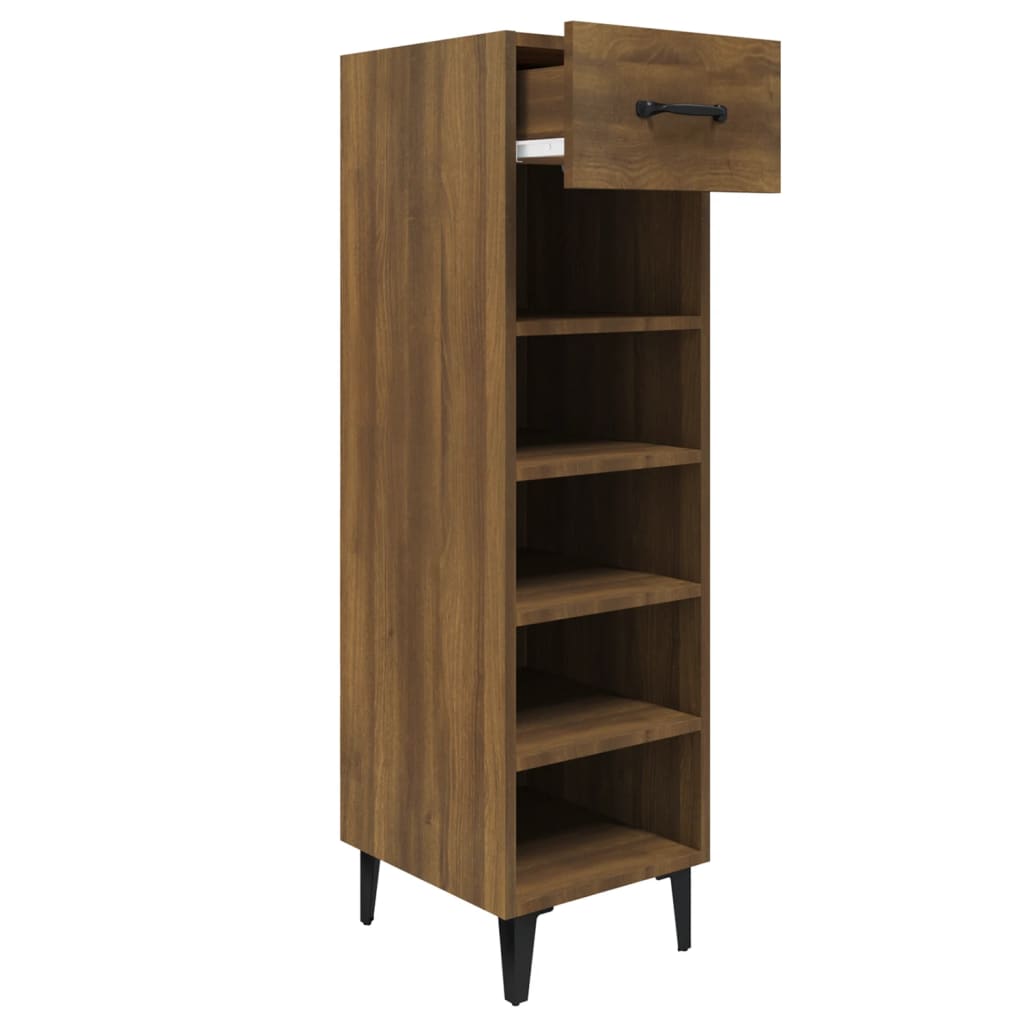 Armoire à chaussures Vidaxl 30x35x105 cm Couleur de chêne brun coupé en bois coupé