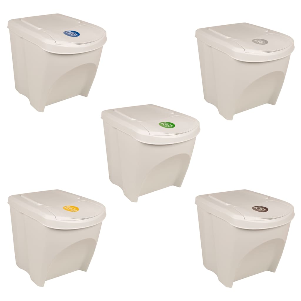 Bandons à ordures vidaxl 3 ST Empilable 75 L Polypropène blanc