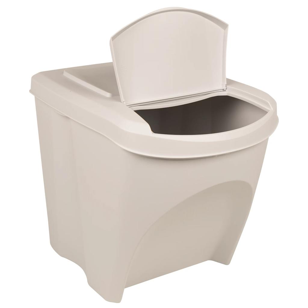 Bandons à ordures vidaxl 3 ST Empilable 75 L Polypropène blanc