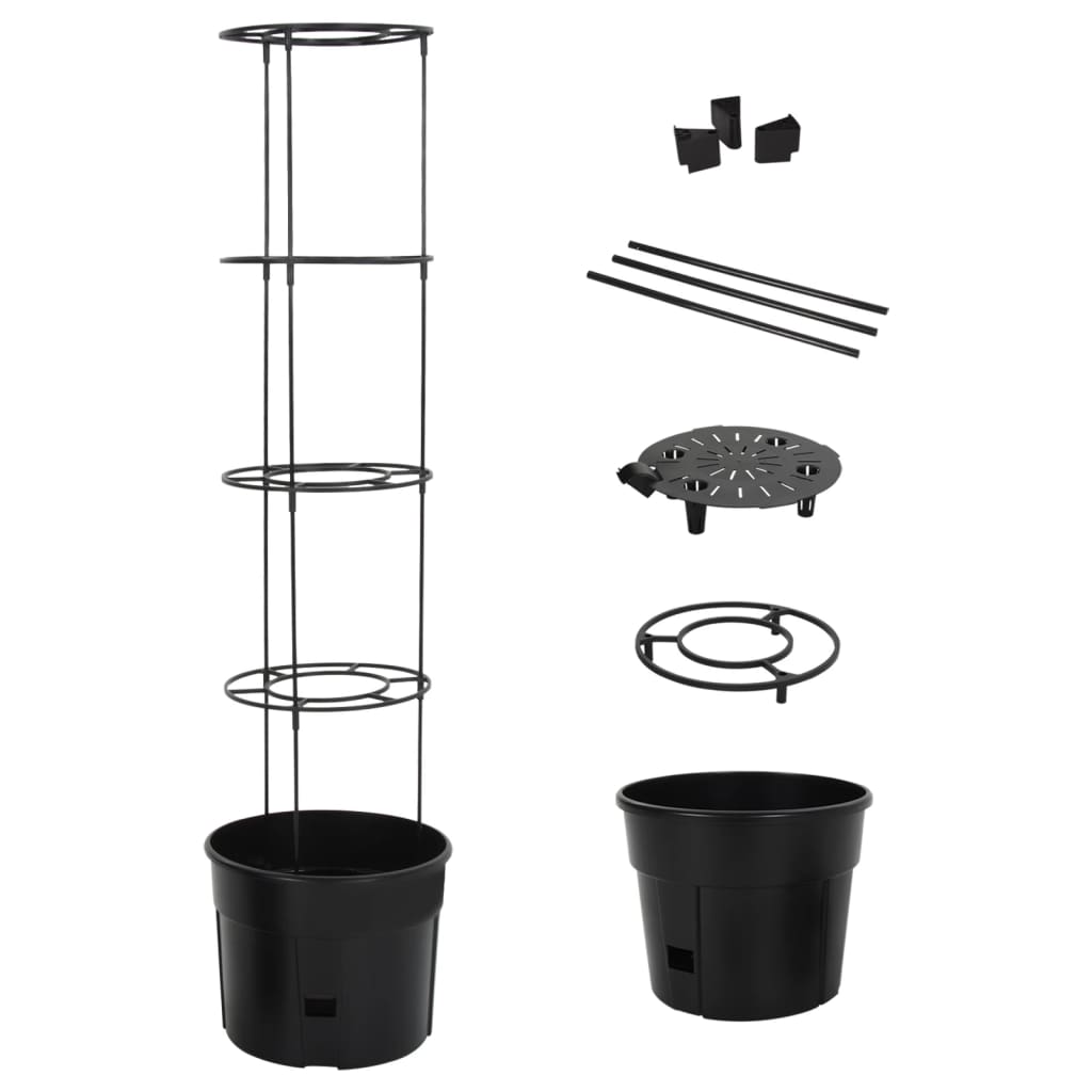Culture de tomate Vidaxl Ø39x150 cm Anthracite en polypropène -colore