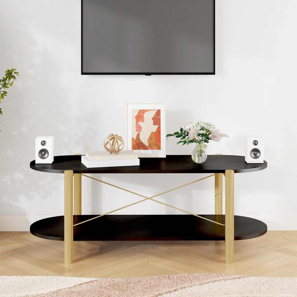 Vidaxl salontafel 110x48x40 cm bewerkt hout zwart