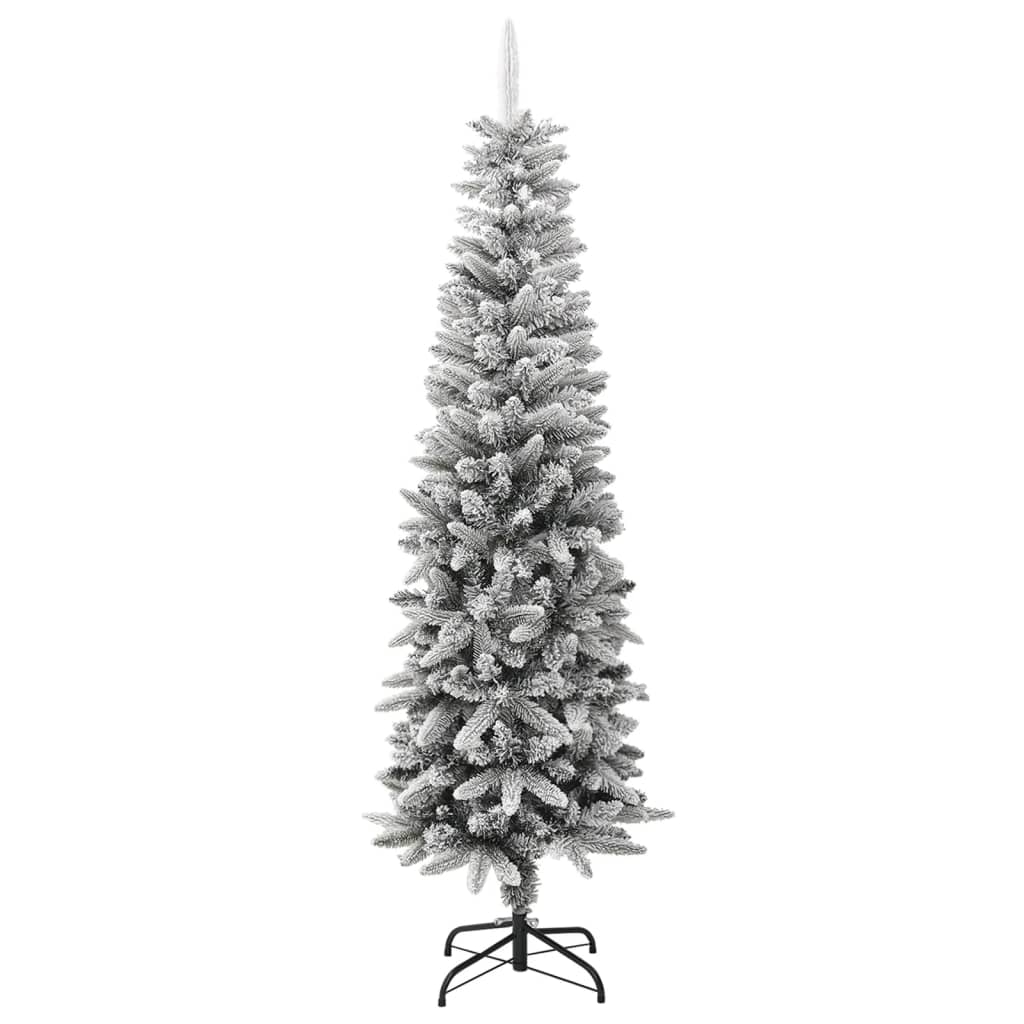 Vidaxl kunstkerstboom avec neige étroite de 180 cm en PVC et PE