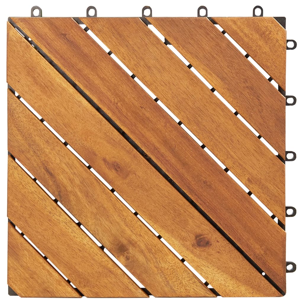 Vidaxl Terrace Tiles 20 pcs 30x30 cm en bois solide en bois brun