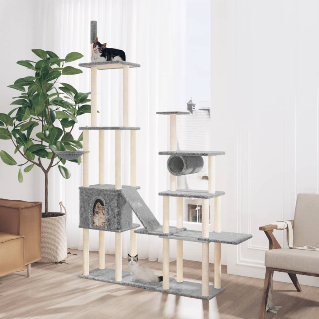 Vidaxl Cat Furniture avec Sisal Scratch Posts 279 cm Gris clair