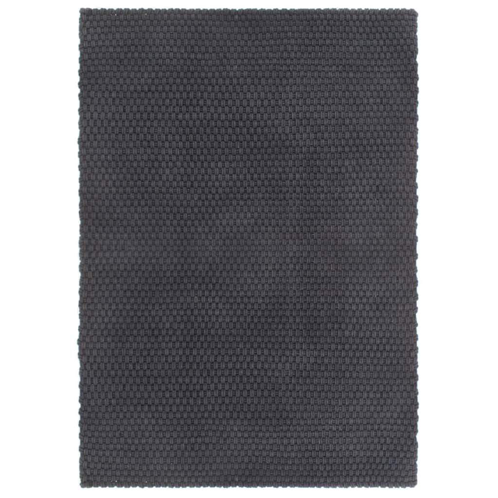 Tapis Vidaxl Rectangulaire 180x250 cm anthracite de coton -colore