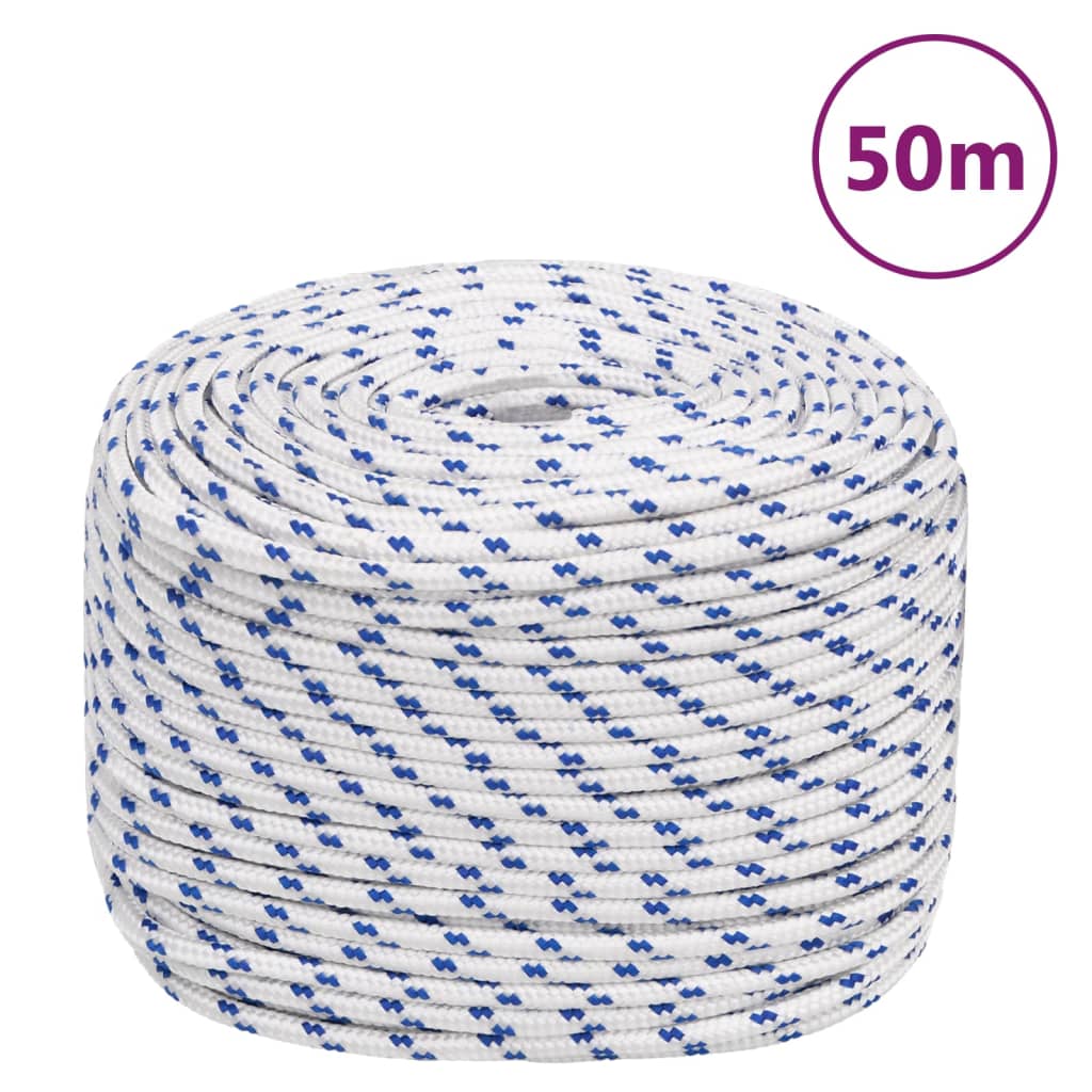 VidaXL corde de bateau 8 mm 50 m polypropylène blanc