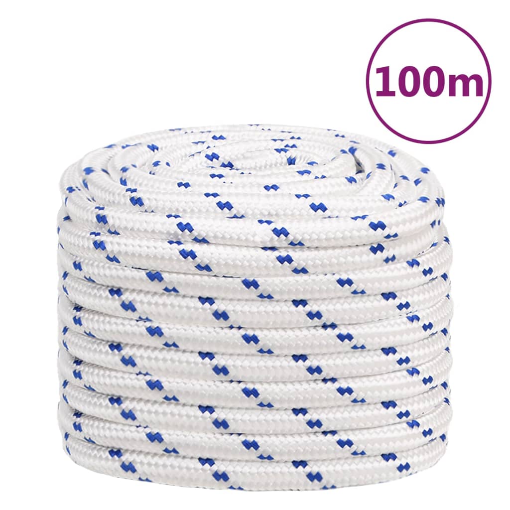 VidaXL corde de bateau 20 mm 100 m polypropylène blanc