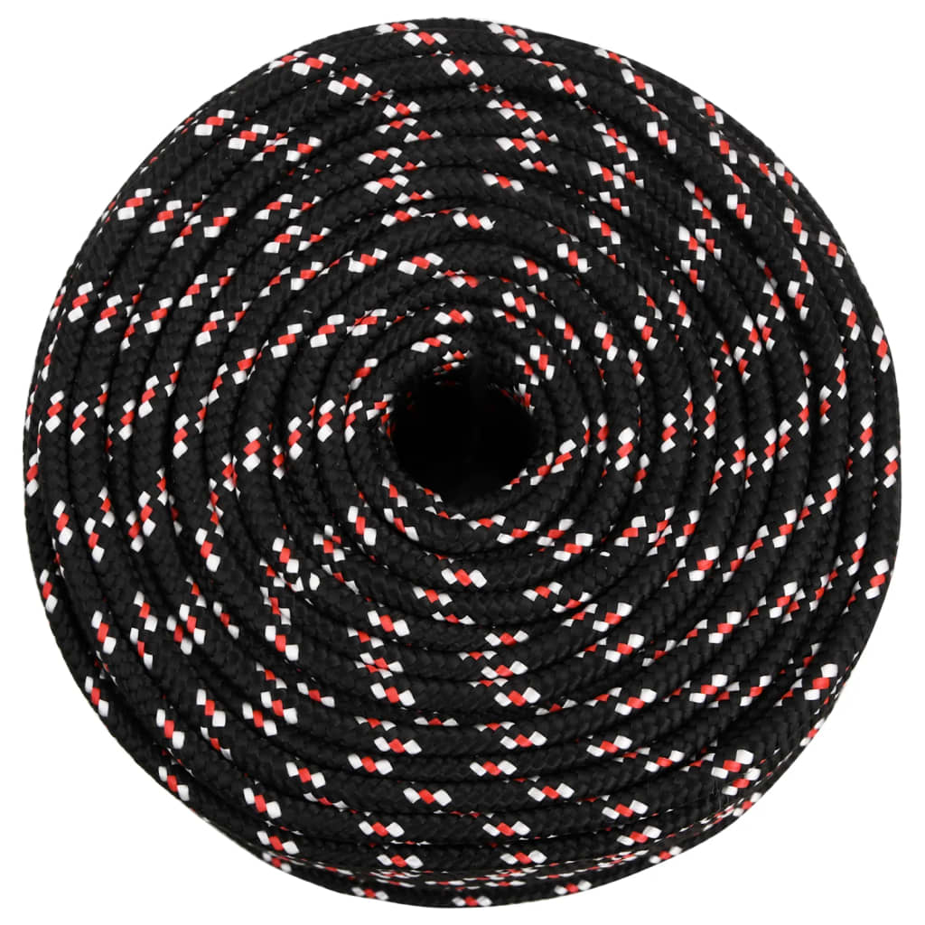 Vidaxxl corde de bateau 8 mm 25 m polypropylène noir