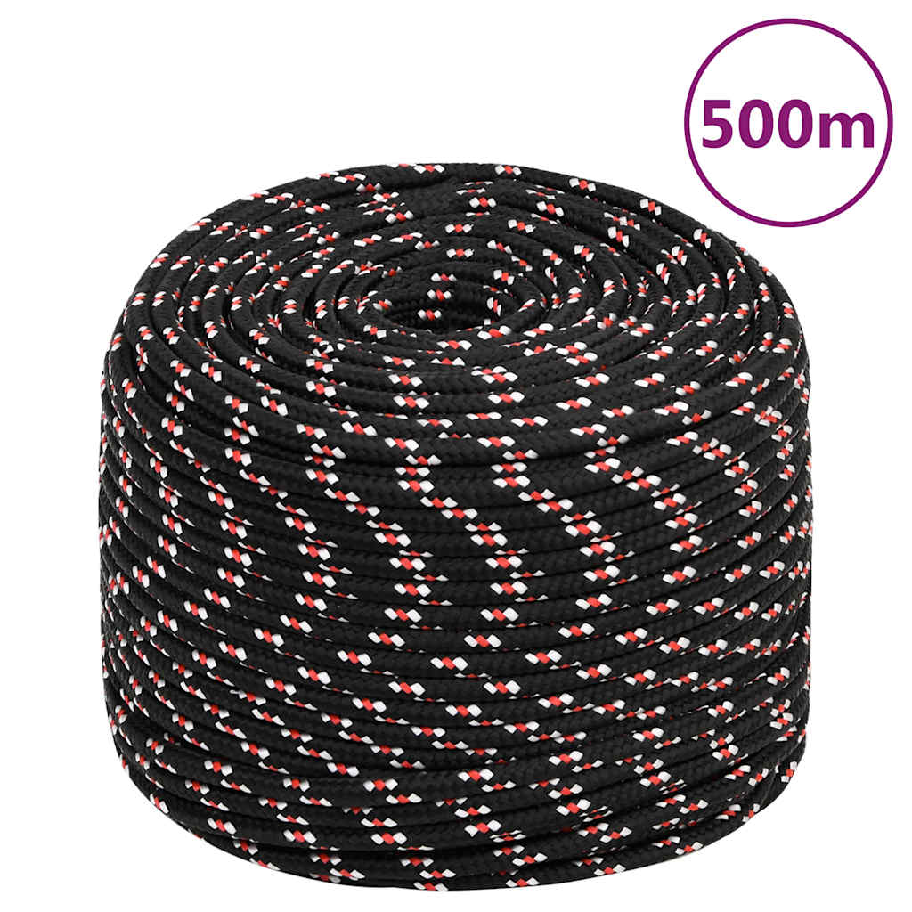 Corde à démarrage Vidaxl 10 mm 500 m de polypropylène noir