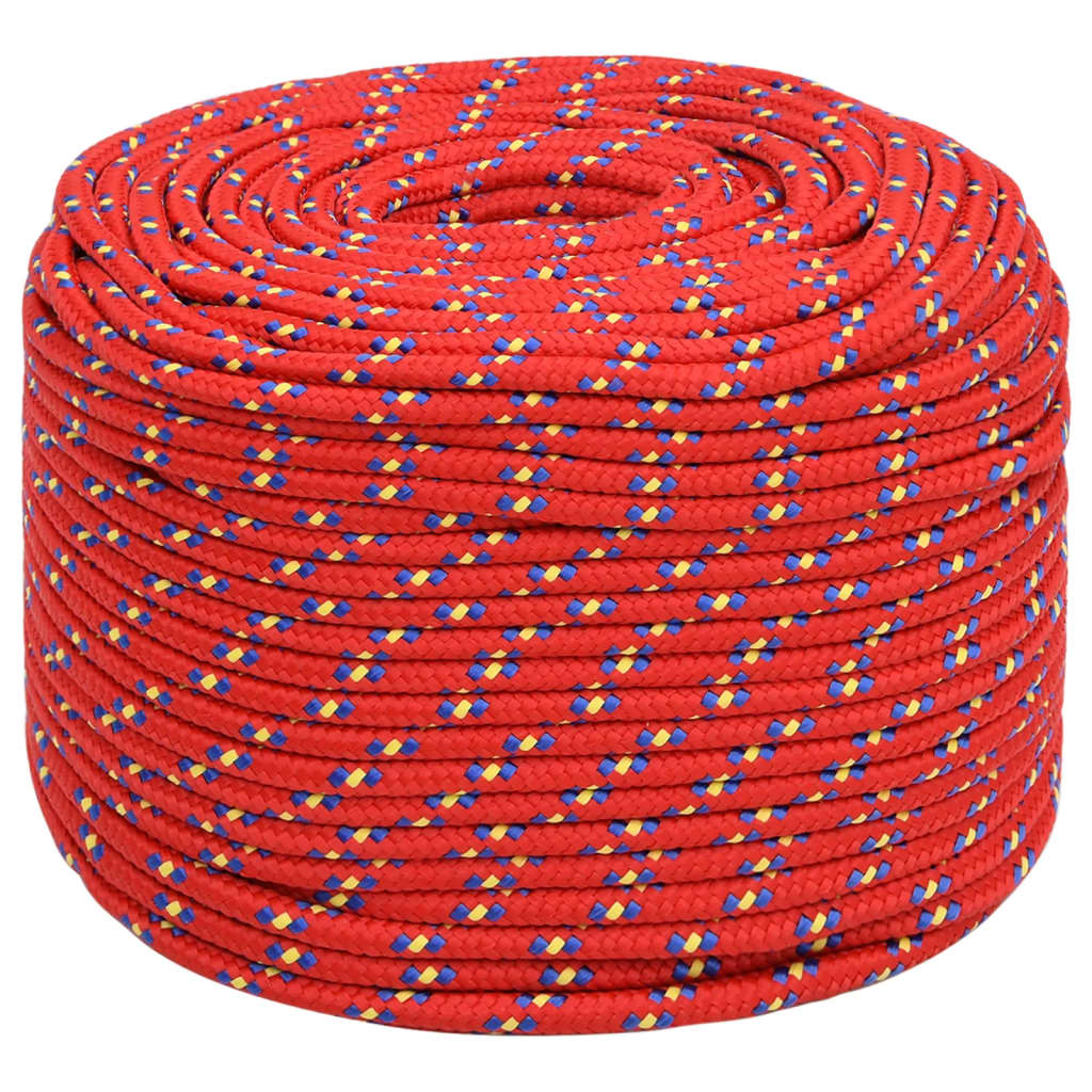 Corde de bateau vidaxl 8 mm 25 m de polypropylène rouge
