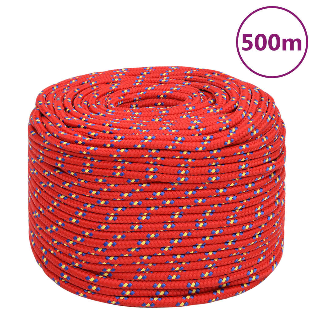 Vidaxxl corde de bateau 10 mm 500 m polypropylène rouge