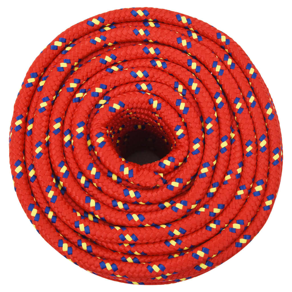 Vidaxxl corde de bateau 12 mm 25 m polypropylène rouge