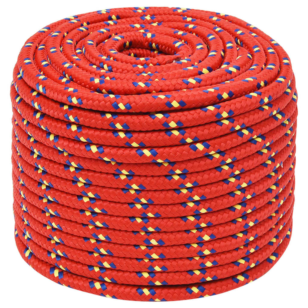 Vidaxxl corde de bateau 14 mm 25 m polypropylène rouge