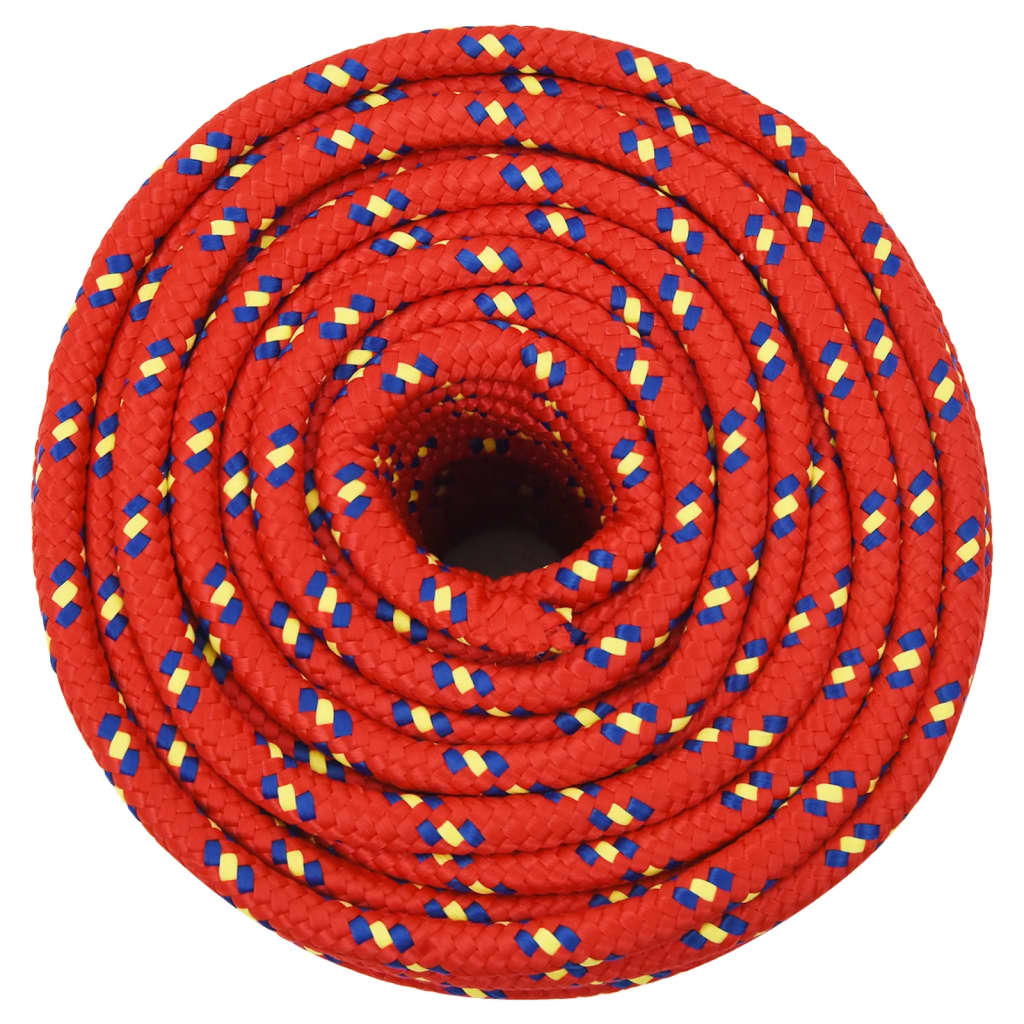 Vidaxxl corde de bateau 14 mm 25 m polypropylène rouge