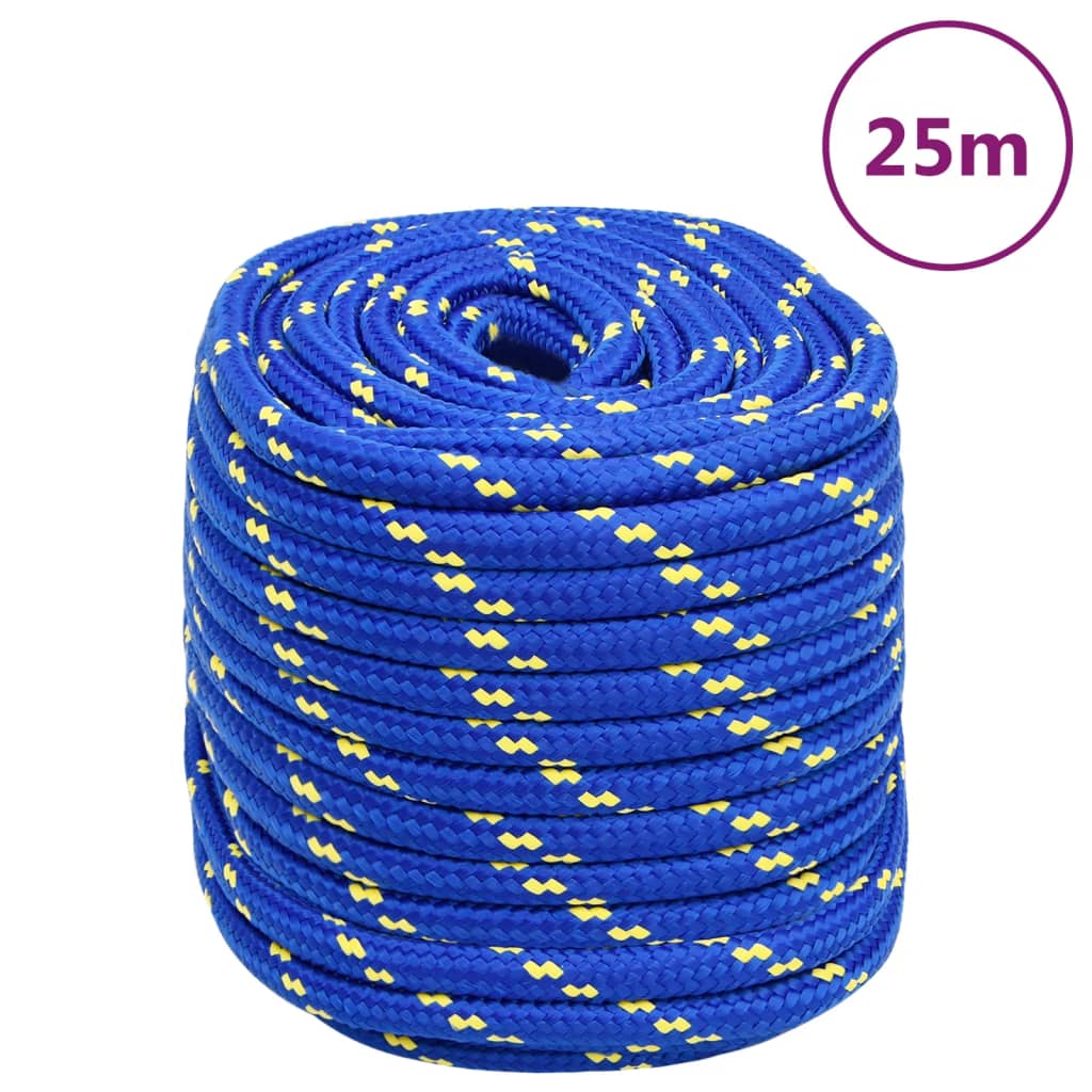 Vidaxl corde de bateau 18 mm 25 m polypropylène bleu
